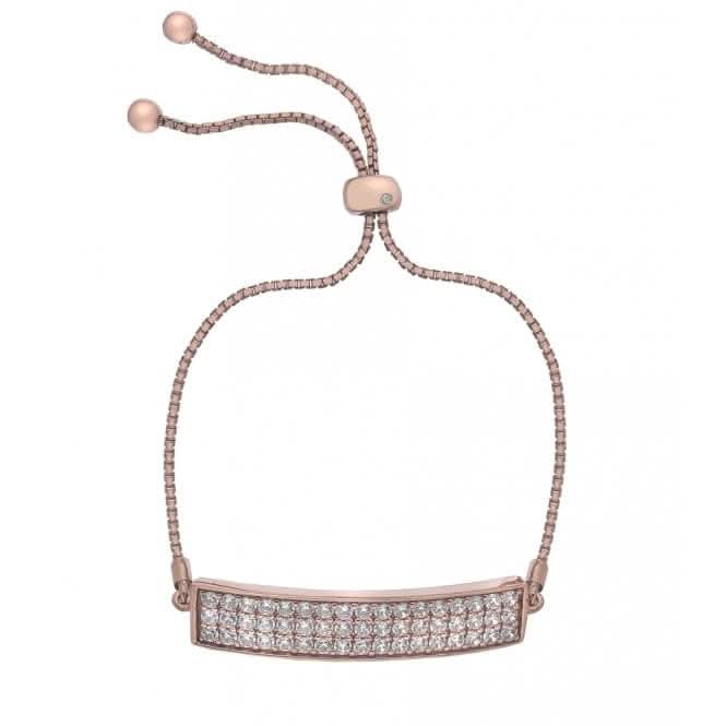 Hot Diamonds Crystal Rose Gold Plated Triple Row Bracelet Clear DL513