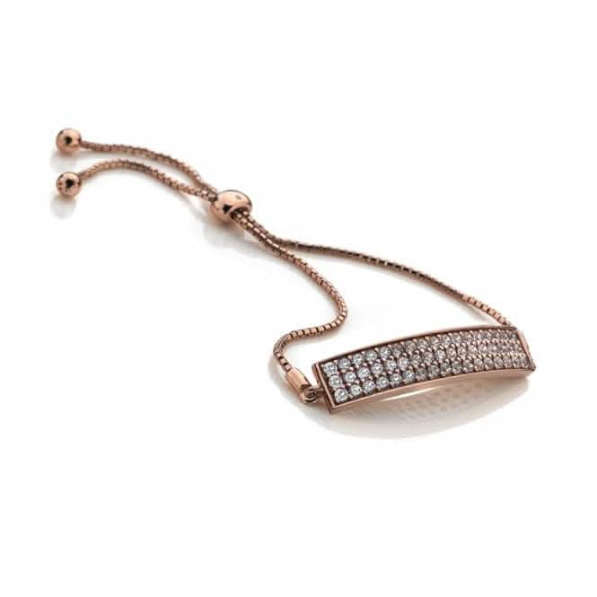 Hot Diamonds Crystal Rose Gold Plated Triple Row Bracelet Clear DL513