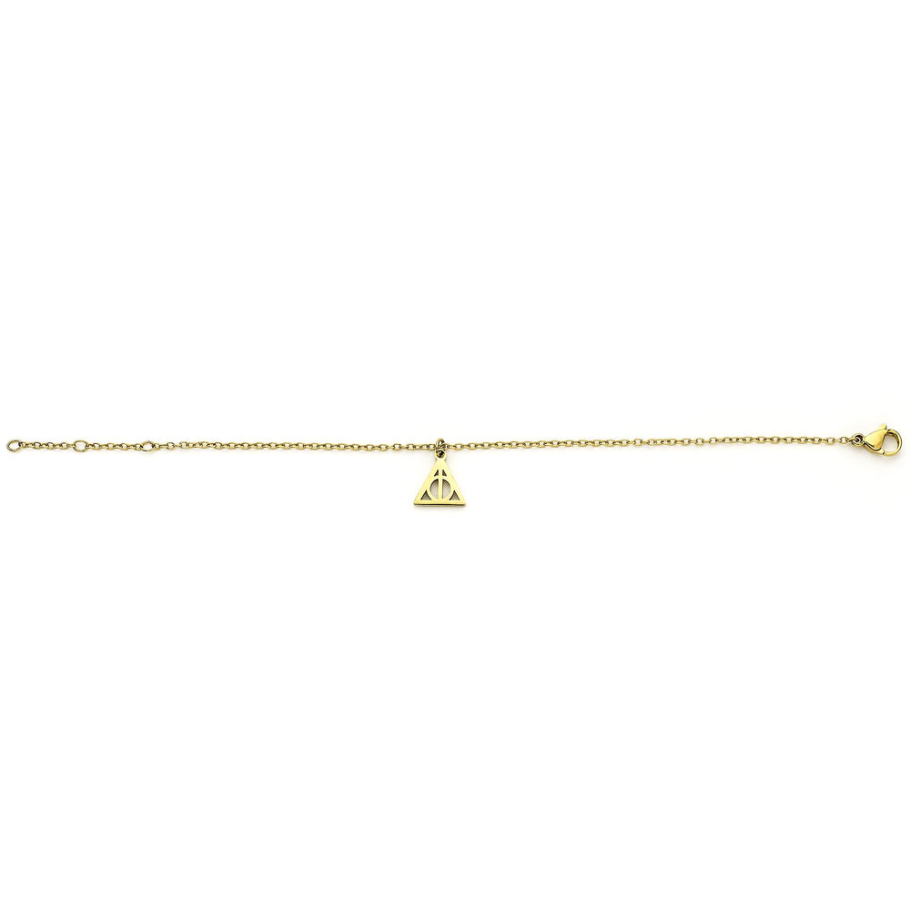 Harry Potter Deathly Hallows Stainless Steel Gold Chain Bracelet HPB00013