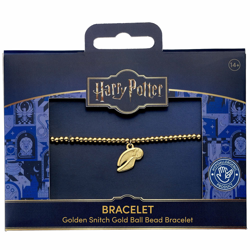 Harry Potter Stainless Steel Golden Snitch Gold Ball Bead Bracelet HPB00016
