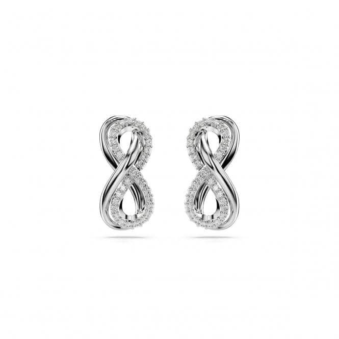 Hyperbola White Rhodium Plated Infinity Stud Earrings 5687269