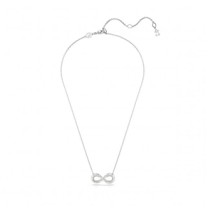 Hyperbola White Rhodium Plated Pavé Infinity Pendant 5679434
