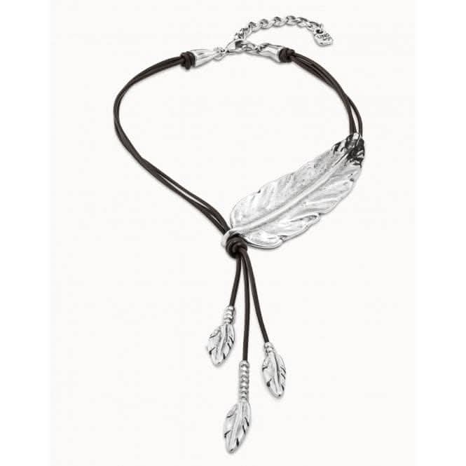 I Like You Silver Leather NecklaceUNOde50COL1305MARMTL0U