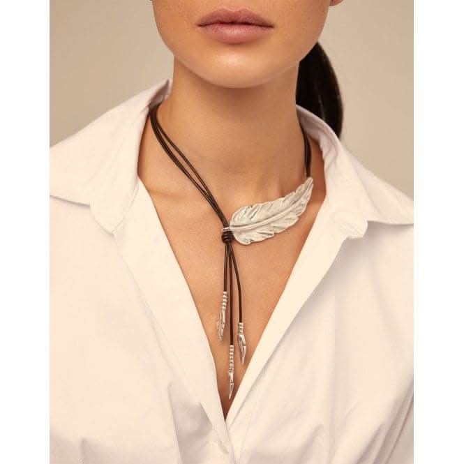 I Like You Silver Leather NecklaceUNOde50COL1305MARMTL0U