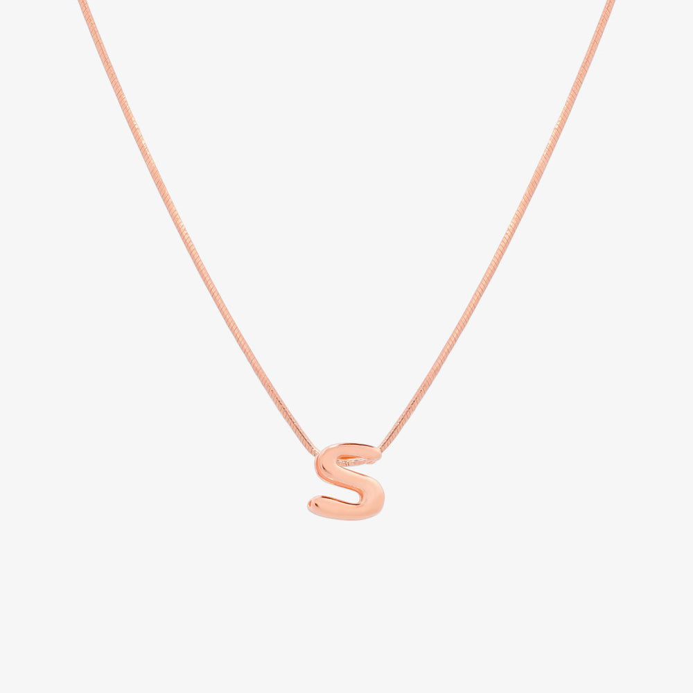 Bubble Initial Pendant Necklace (50cm)