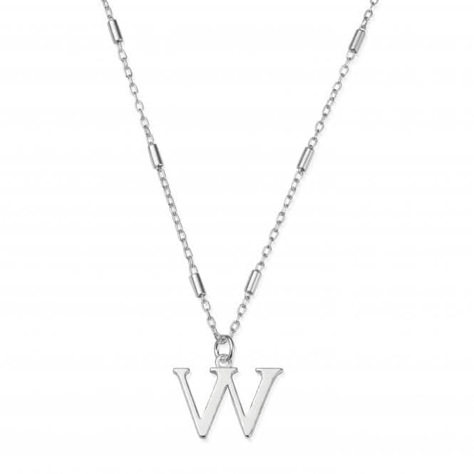 Iconic Initial W Silver Necklace SNCC4040W