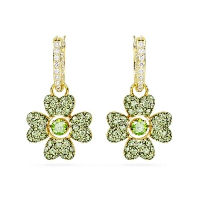 Idyllia Green Gold - tone Plated Clover Drop Earrings 5670664Swarovski5670664