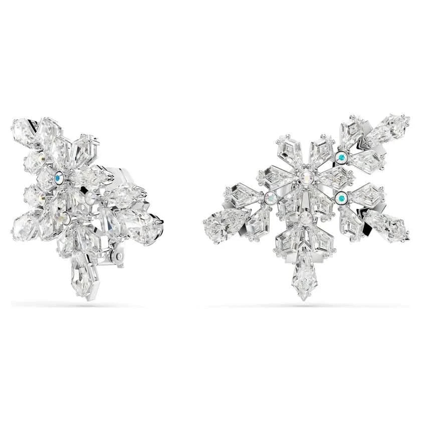 Idyllia Rhodium Plated Mixed Cuts Half Snowflake Clip On Earrings 5692635Swarovski5692635