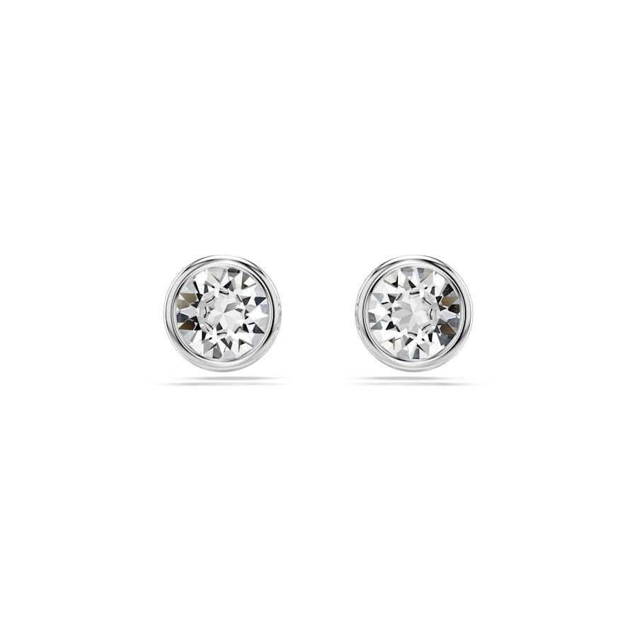 Imber Rhodium Plated Round Cut Stud Earrings 5696073