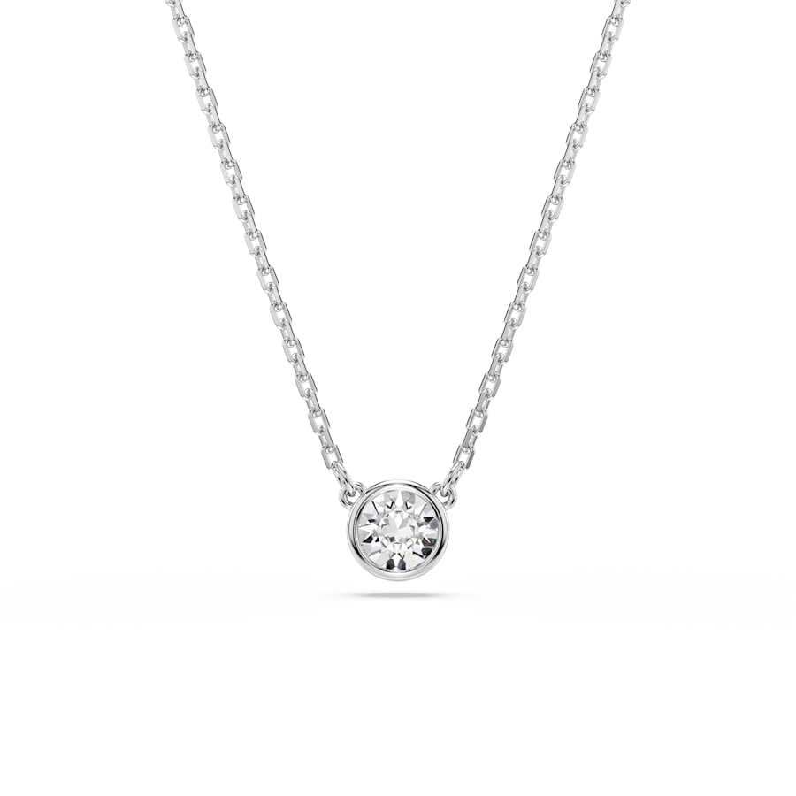Imber Rhodium Plated White Round Cut Pendant 5696039