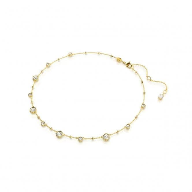 Imber Round Cut Scattered Design White Gold-tone Plated Necklace 5680090
