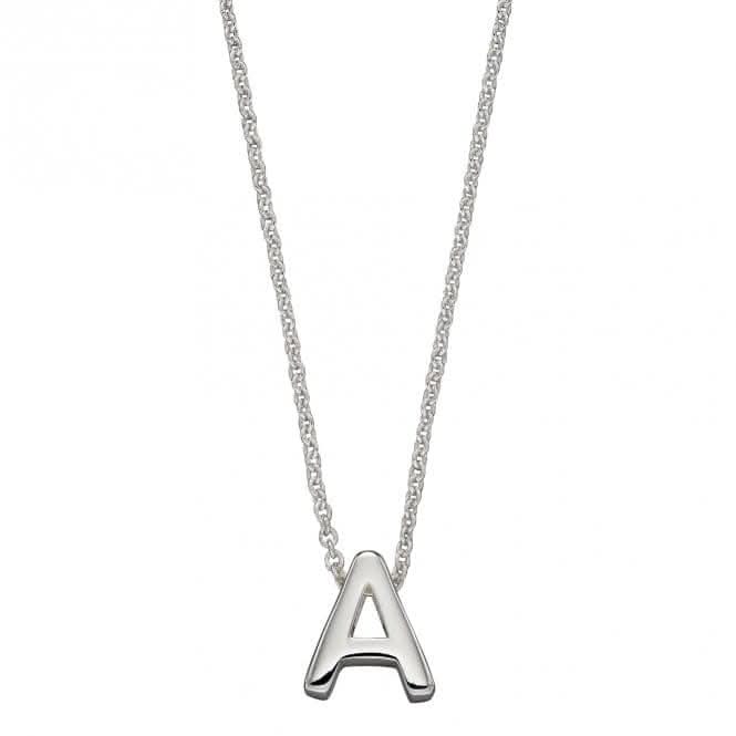 Initial A Plain Silver Initial Necklace N4428