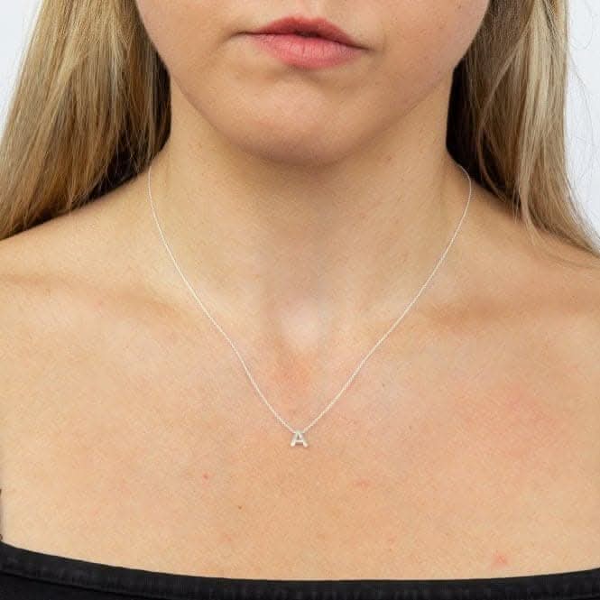 Initial A Plain Silver Initial Necklace N4428