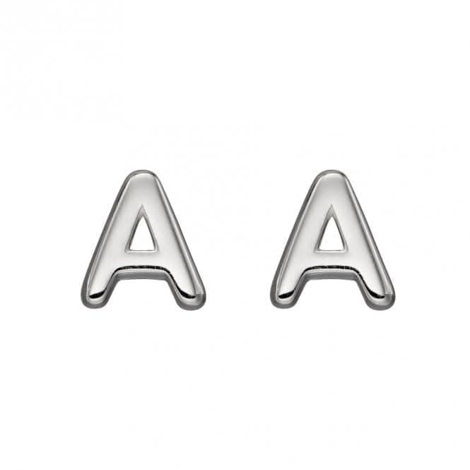 Initial A Sterling Silver Stud Earrings E6018