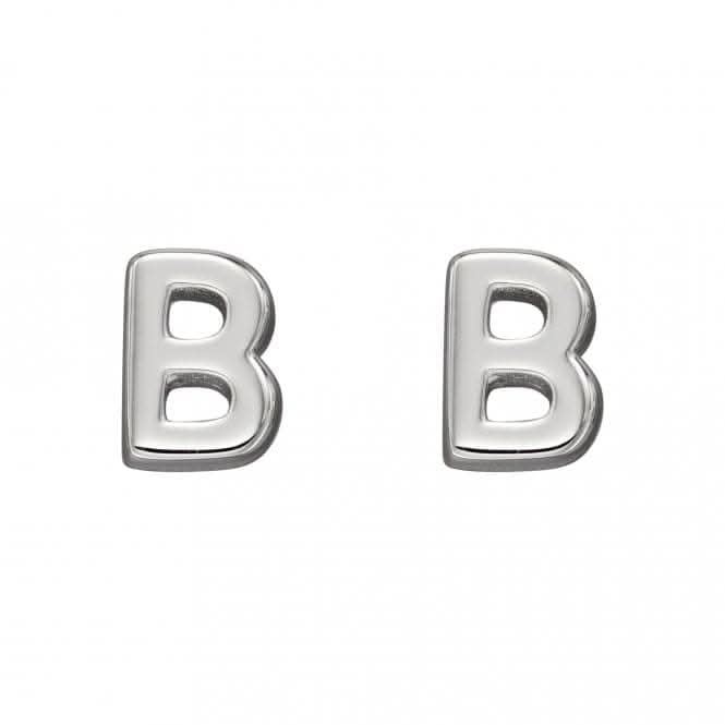 Initial B Sterling Silver Stud Earrings E6019