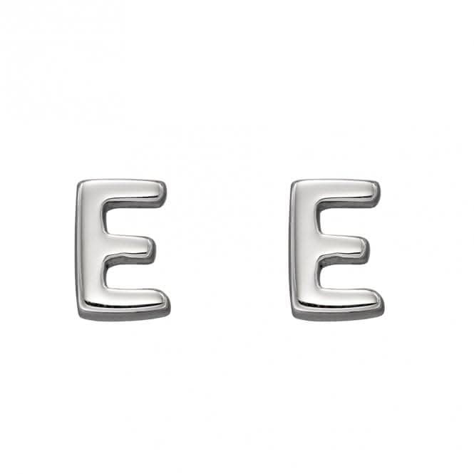 Initial E Sterling Silver Stud Earrings E6022