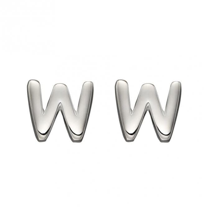 Initial W Sterling Silver Stud Earrings E6040BeginningsE6040