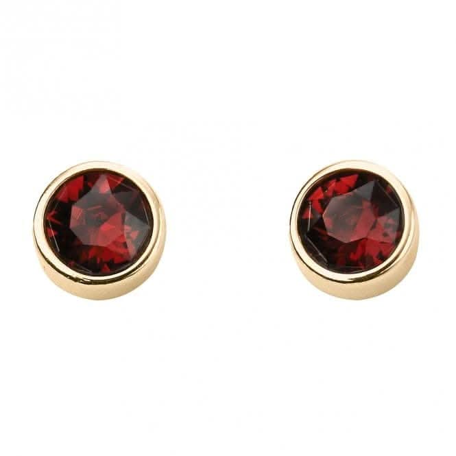 January Yellow Gold Plated Birthstone Earrings with Swarovski Crystal E1537