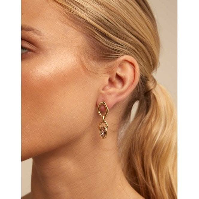 Kingdom Pink Faceted Crystal EarringsUNOde50PEN0842RSAORO0U