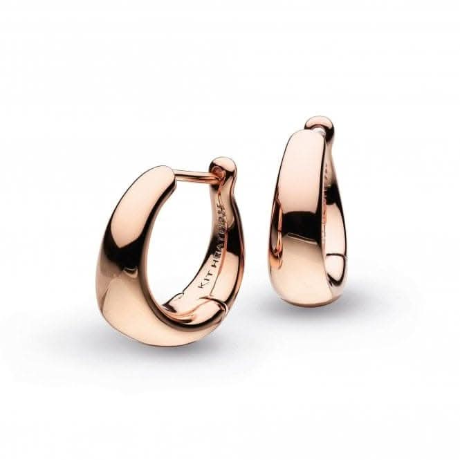 Kit Heath Bevel Cirque Small Hinged Rose Gold Earrings 6175RG
