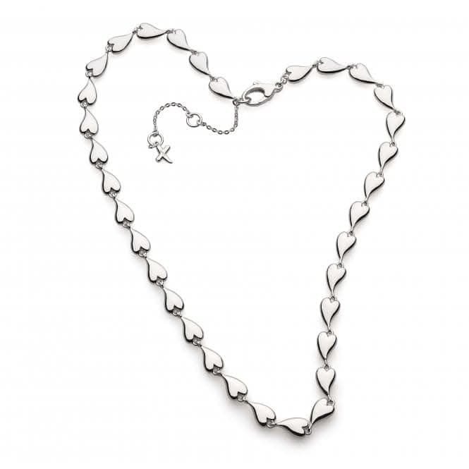 Kit Heath Desire Kiss Rhodium Plate Linking Hearts 17" Necklace 90LK