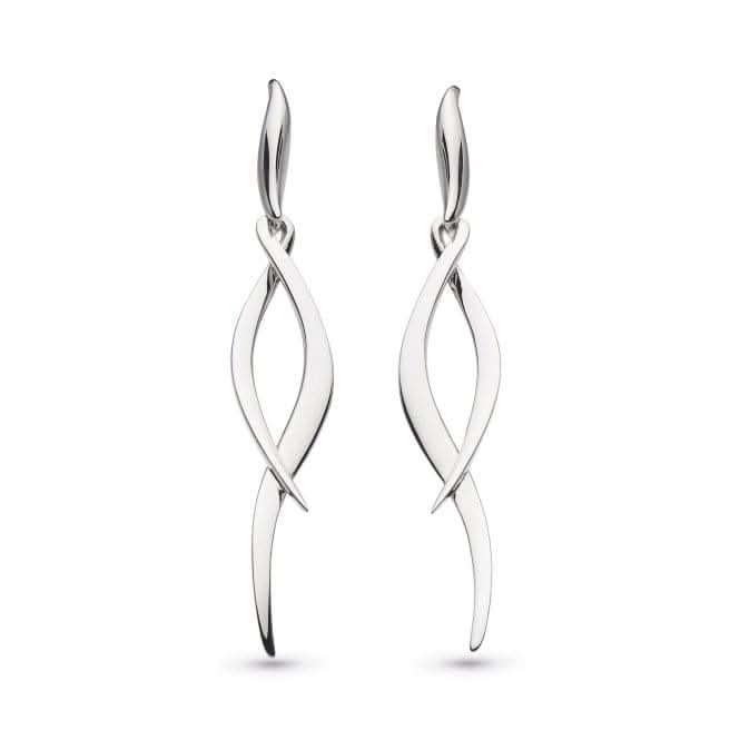 Kit Heath Entwine Twine Twist Rhodium Plate Drop Earrings 60223RP