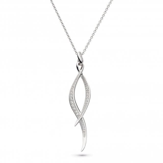 Kit Heath Entwine Twist Rhodium Plate Zirconia 20" Necklace 90225CZ