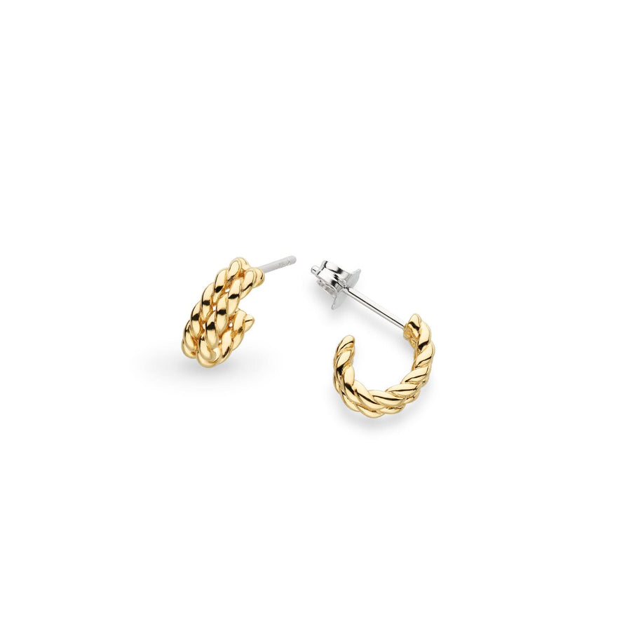 Kit Heath Marina Rope Golden Semi Hoop Studs 41071GRP