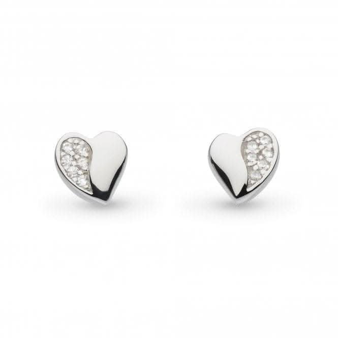 Kit Heath Miniature Sparkle Zirconia Sweet Heart Earrings 40032CZ