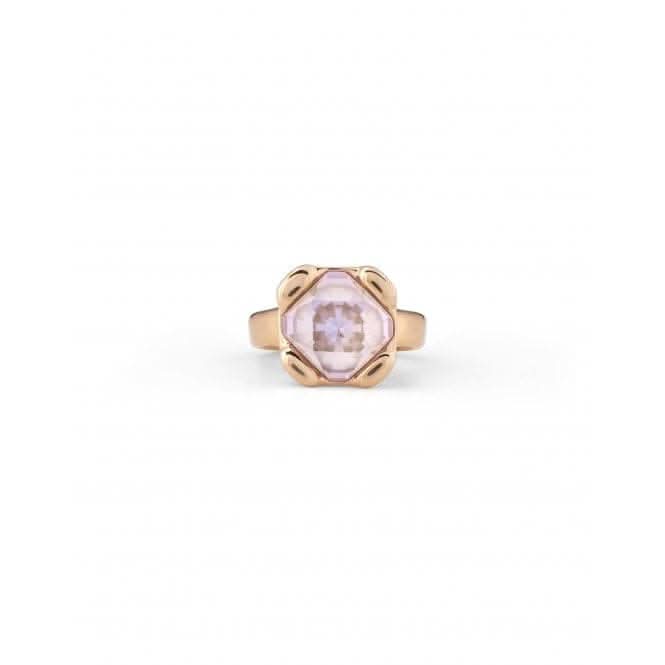 Ladies 18K Gold Plated Rock N´ Pink Faceted Crystal Ring ANI0789RSAORO