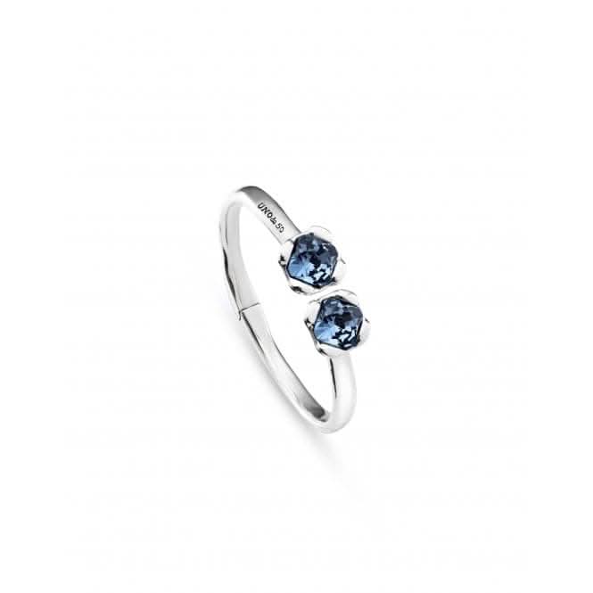 Ladies Charismatic Aura Blue Silver Faceted Crystal Bangle Bracelet PUL2357AZUMTL0