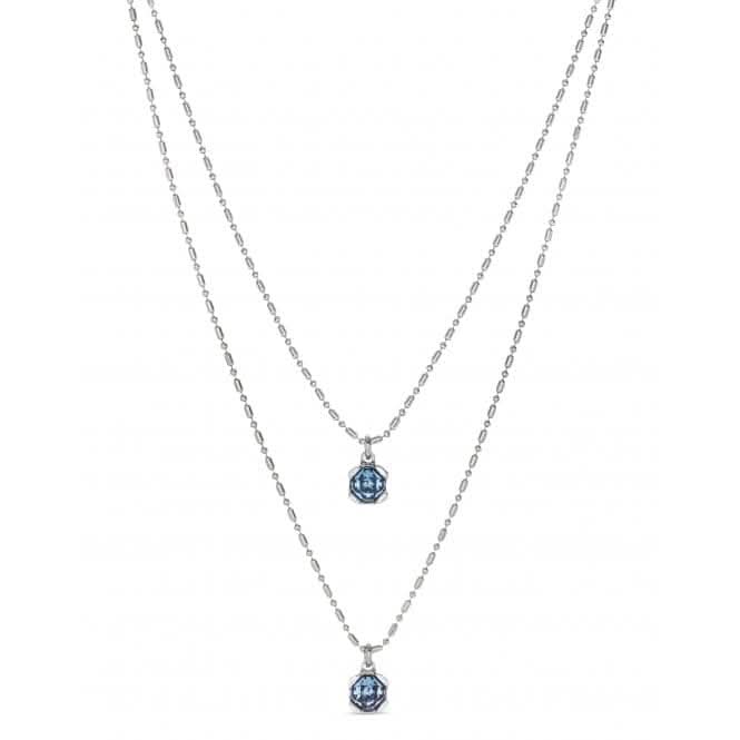 Ladies Charismatic Aura Blue Silver Faceted Crystal Necklace COL1866AZUMTL0U