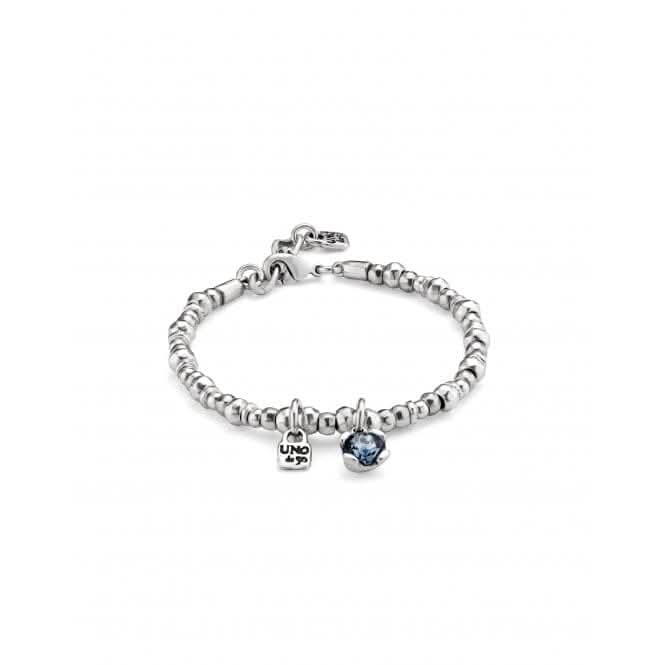 Ladies Charismatic Blue Silver Faceted Crystal Medium Attractive Bracelet PUL2376AZUMTL0M