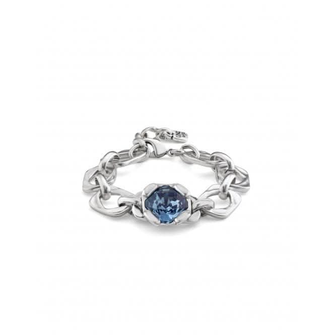 Ladies Charismatic Blue Silver Faceted Crystal Medium Marvelous Bracelet PUL2371AZUMTL0M