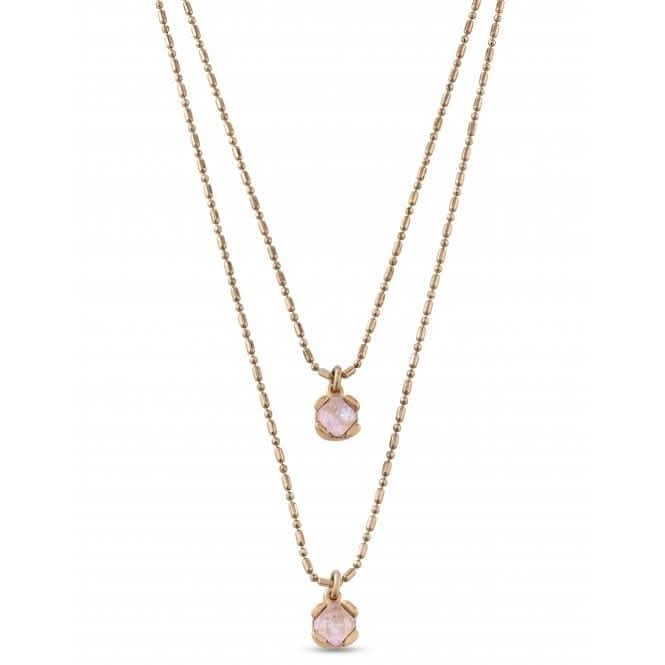 Ladies Charismatic Gold Aura Pink Faceted Crystal Necklace COL1866RSAORO0UUNOde50COL1866RSAORO0U