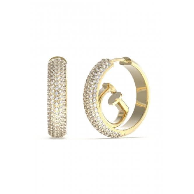Ladies Crazy Gold Crystal Hoop Earrings UBE03299YGGuess JewelleryUBE03299YG