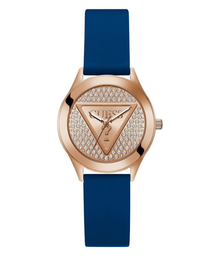 Ladies Glitz Plaque Rose Gold Tone Silicone Watch GW0745L4Guess WatchesGW0745L4