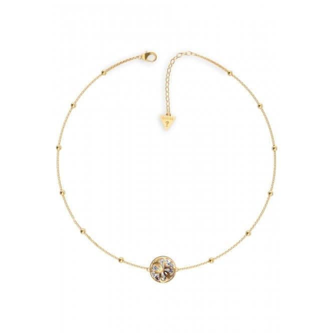 Ladies Gold Plated 16-18" 4G Crystals Necklace UBN01388YG