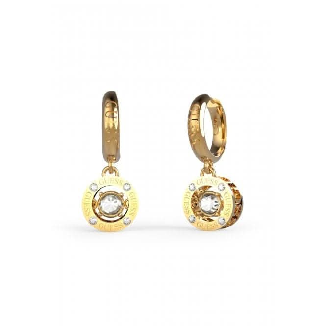 Ladies Gold Plated 24mm Crystals Drop Earrings UBE01463YG