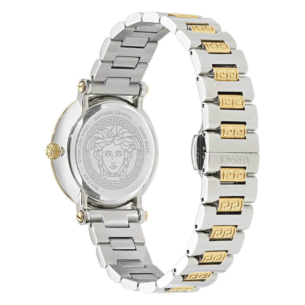 Versace Ladies Greca Sphere Silver White Sunray Watch VE9C00524