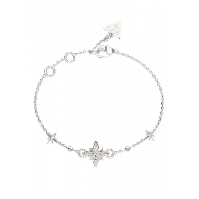 Ladies Guess In The Sky Silver Crystal Bracelet UBB03330RHL
