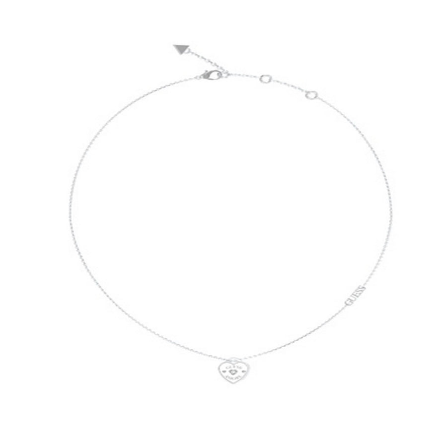 Ladies Heart Charm Crystals Necklace UBN05056RH