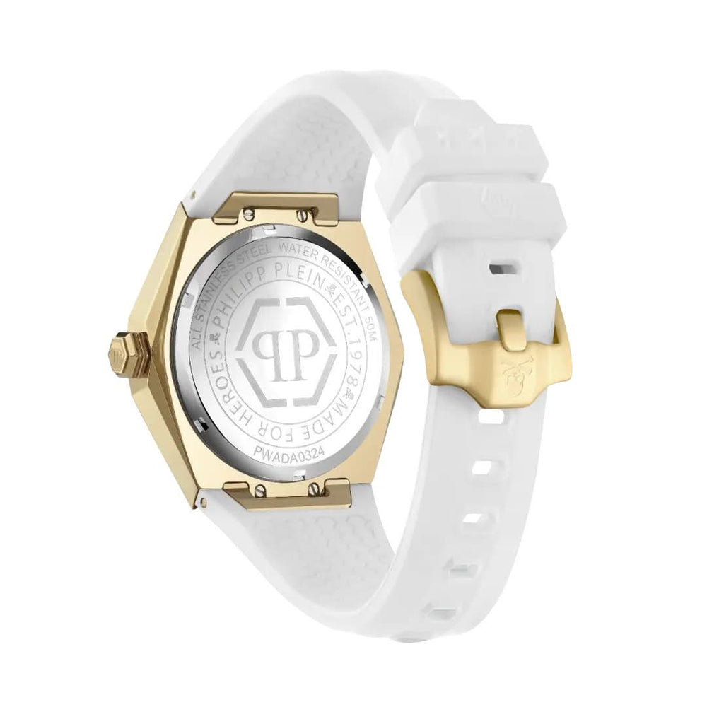 Philipp Plein Ladies High-Conic $Kull Spikes White Watch PWADA0324