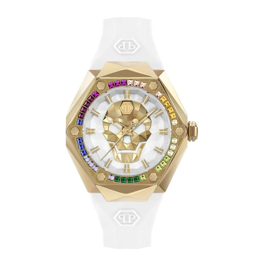 Philipp Plein Ladies High-Conic $Kull Spikes White Watch PWADA0324