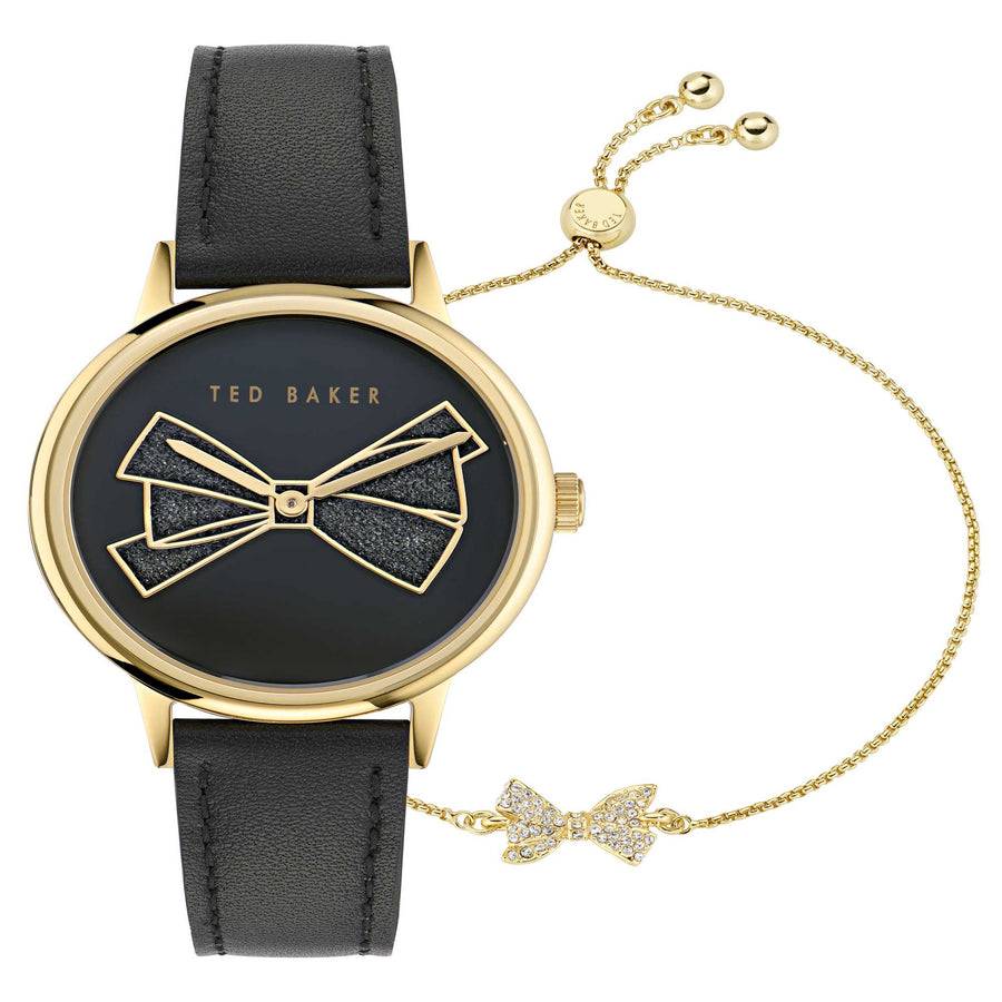 Ted Baker Ladies Iconic Black Leather Watch BKGFW2402