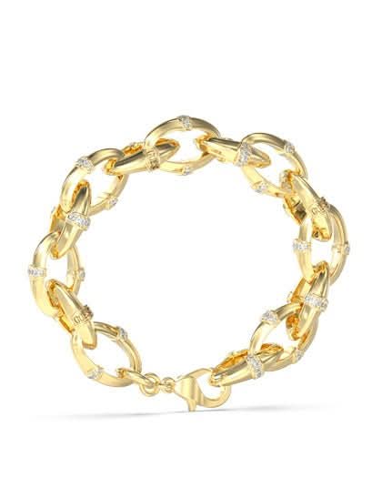 Ladies Large Bamboo Multi Links Bracelet UBB05163YGL