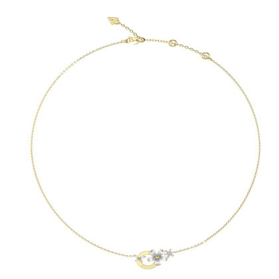 Ladies Lily Flower And Circle Necklace UBN05102YG