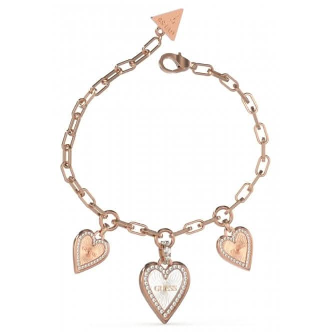 Ladies Love Me Tender Silver Rose Gold Crystal Bracelet UBB03235RHRGL
