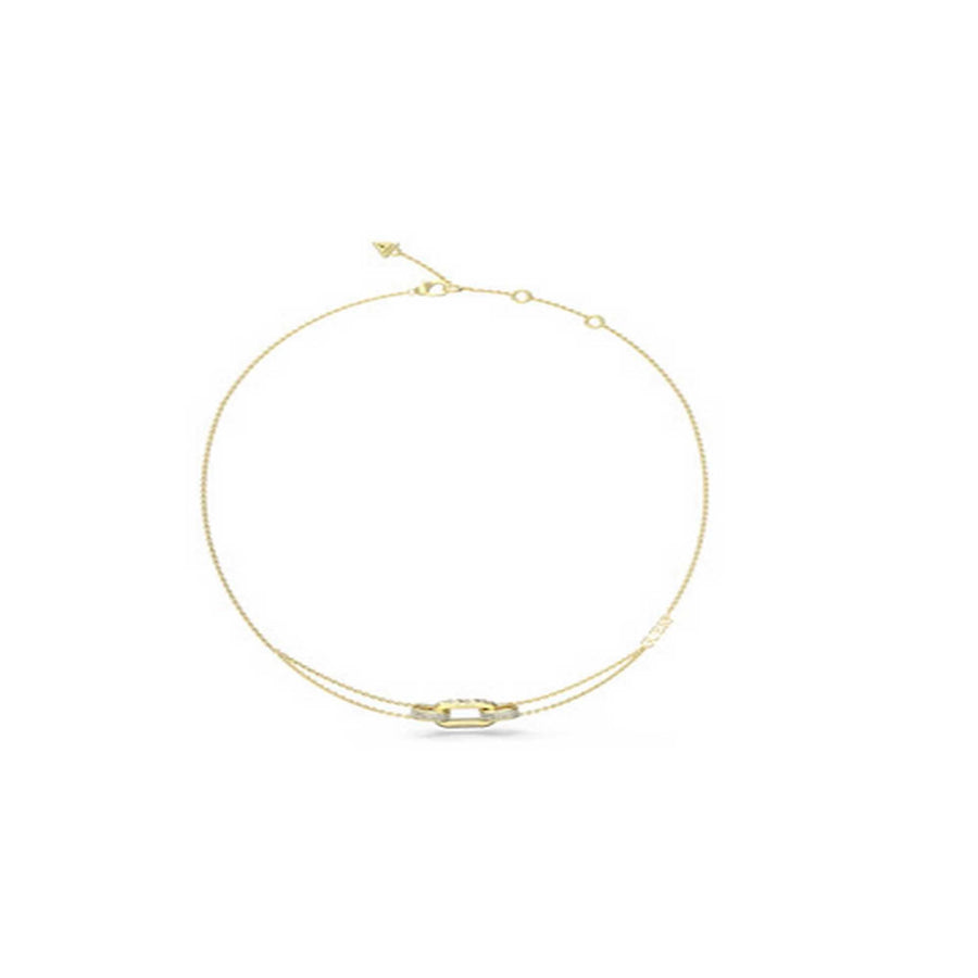 Ladies Matelasse & Pave Double Chain Necklace UBN04580YG