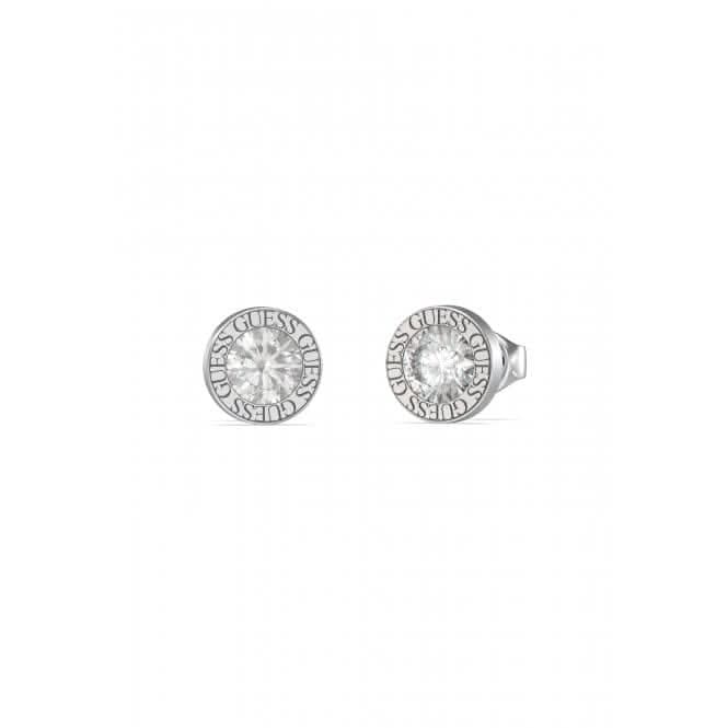Ladies Rhodium Plated 10mm Clear Crystal Stud Earrings UBE02244RH